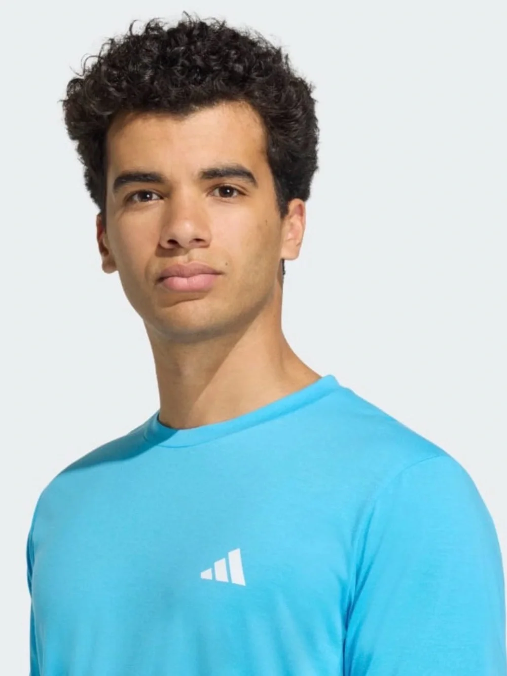 NEW MENS ADIDAS WORKOUT ESSENTIALS FEELREADY T-SHIRT Aquamarine Blue L Large
